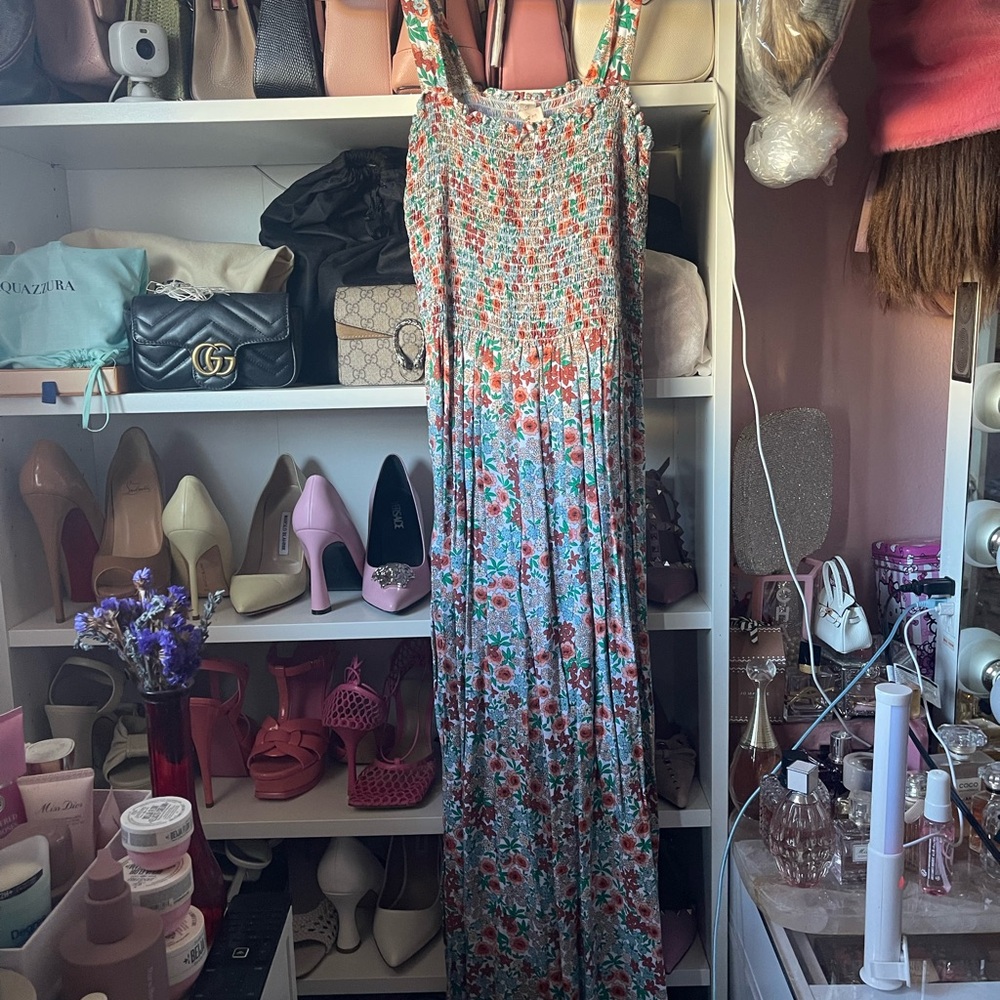 BeBop Floral Maxi Dress in Red and Green